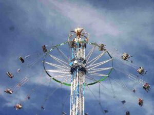 Carousel aérien géant à l'Oktoberfest de Munich en 2019
