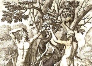 Adam et Ève (gravure de Théodore de Bry)