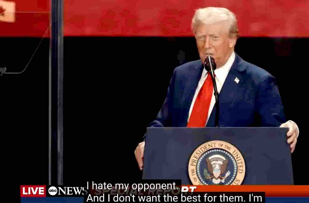 Donald Trump lors de son hommage à Charlie Kirk le 22 septembre 2025
