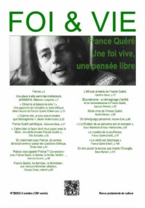 Couverture du numéro de Foi&Vie sur France Quéré