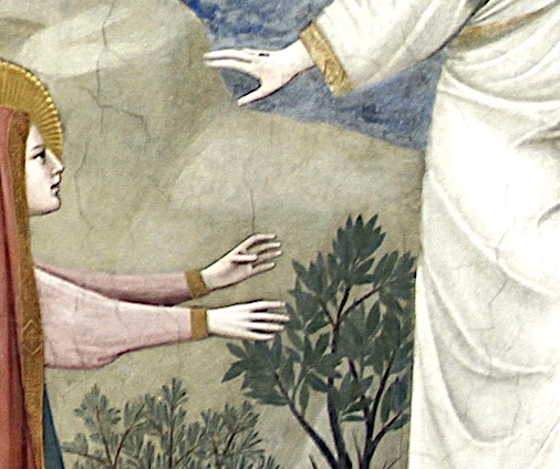 Détail du "Noli me tangere" de Giotto à la chapelle des Scrovegni, Padoue