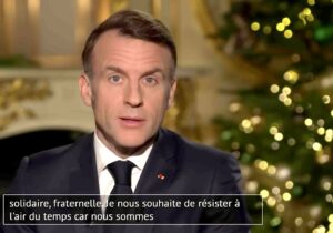 Emmanuel Macron lors de ses vœux télévisés du 31 décembre 2025