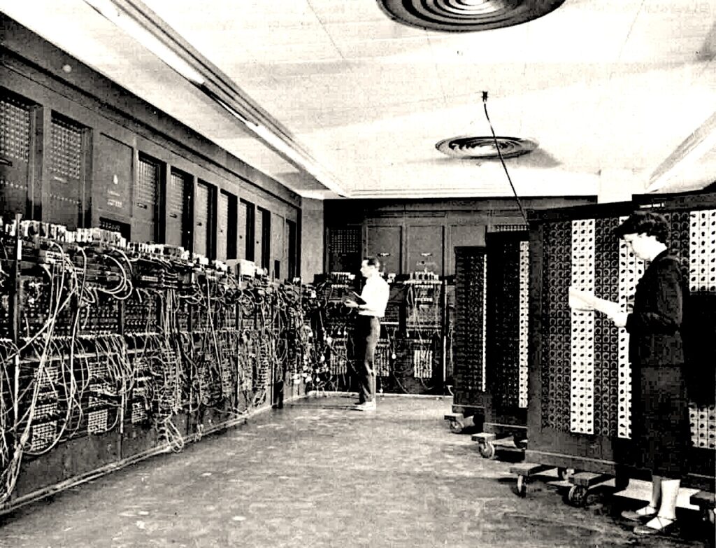 Programmation de l'ENIAC (Electronic Numerical Integrator And Computer) au Laboratoire de recherche balistique de Philadelphie vers 1950
