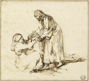 Jésus guérissant la belle-mère de Pierre (Rembrandt)