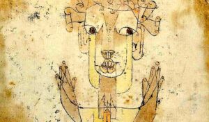 Détail de l'Angelus Novus de Paul Klee