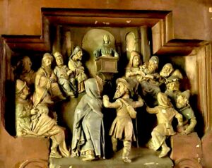 Marie et Joseph trouvant Jésus dans le Temple avec les docteurs (église St. Mariä Geburt de Baasem, Rhénanie du Nord-Wesphalie, 1625