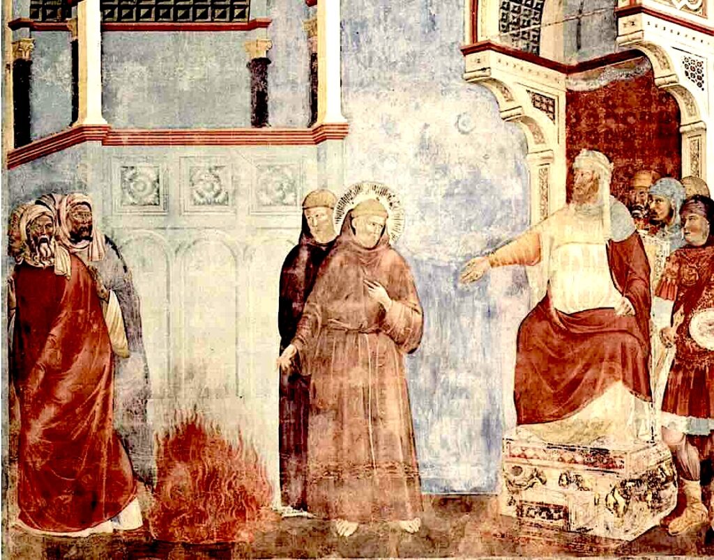 François devant le Sultan (Giotto, basilique  Saint-François, Assise, 1295)