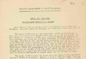 Bulletin radio-presse du Comité De Gaulle d'Argentine en 1941 reproduisant un appel de Bernanos aux «Français résidant en France»