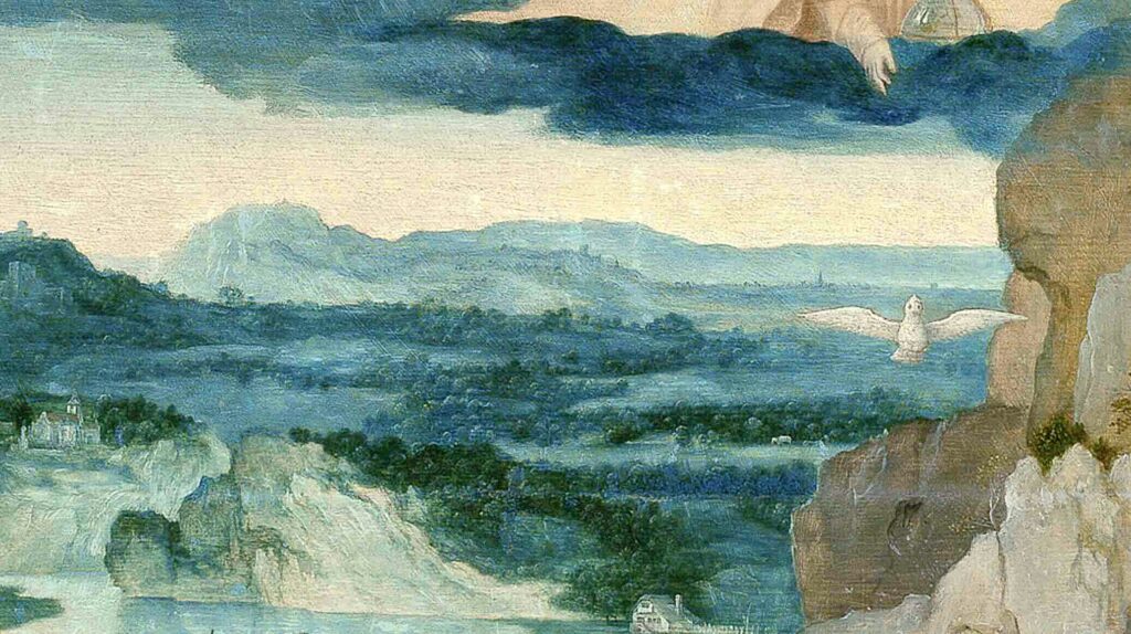 Détail du Baptême du Christ (Joachim Patinier, Anvers, vers 1515)