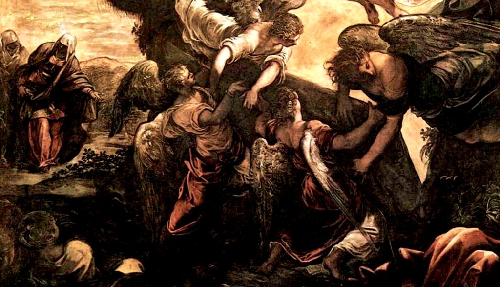 Détail de la Résurrection du Christ (Tintoret, Venise, 1579-1581, Scuola Grande di San Rocco)