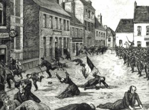 Détail de la une du Petit Parisien sur le massacre de Fourmies le 17 mai 1891