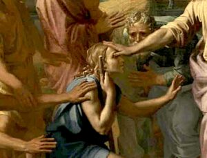 Détail des Aveugles de Jéricho (Nicolas Poussin, Rome, 1650)