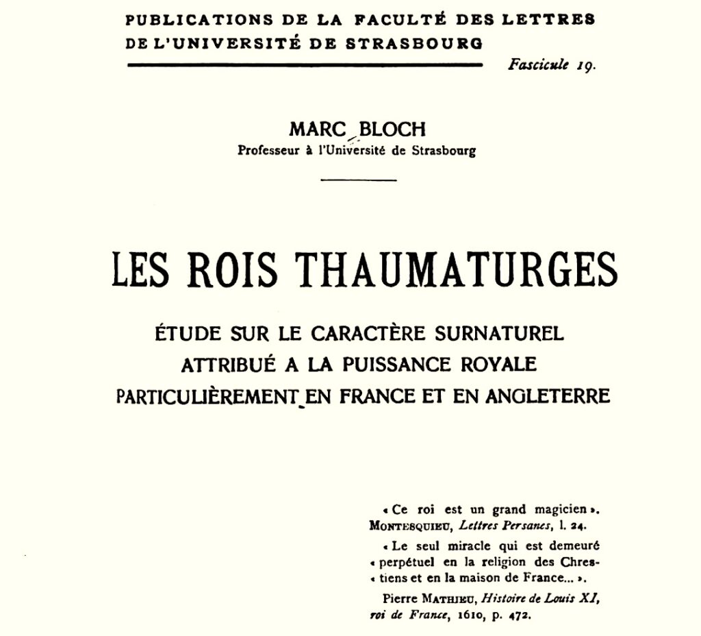 Couverture de la première édition des "Rois thaumaturges"