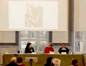 Gemma Durand, Olivier Abel et Stéphane Lavignotte lors de la table ronde
