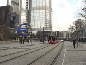 Près du siège de la Banque centrale européenne à Francfort