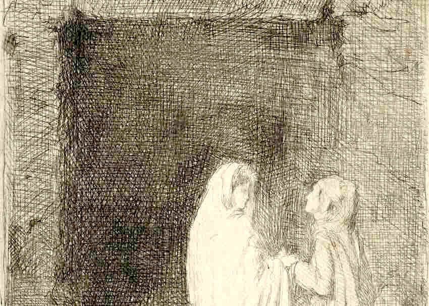 Virgile et Dante devant la porte de l'Enfer (Edgar Degas, 1857)