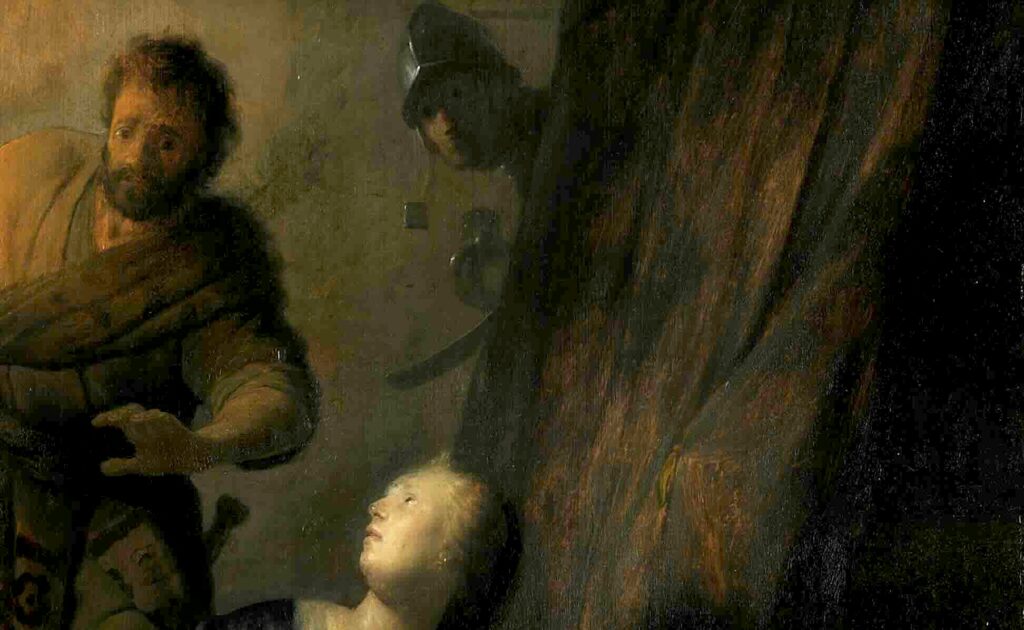 Détail de "Samson et Dalila" de Rembrandt (1628)